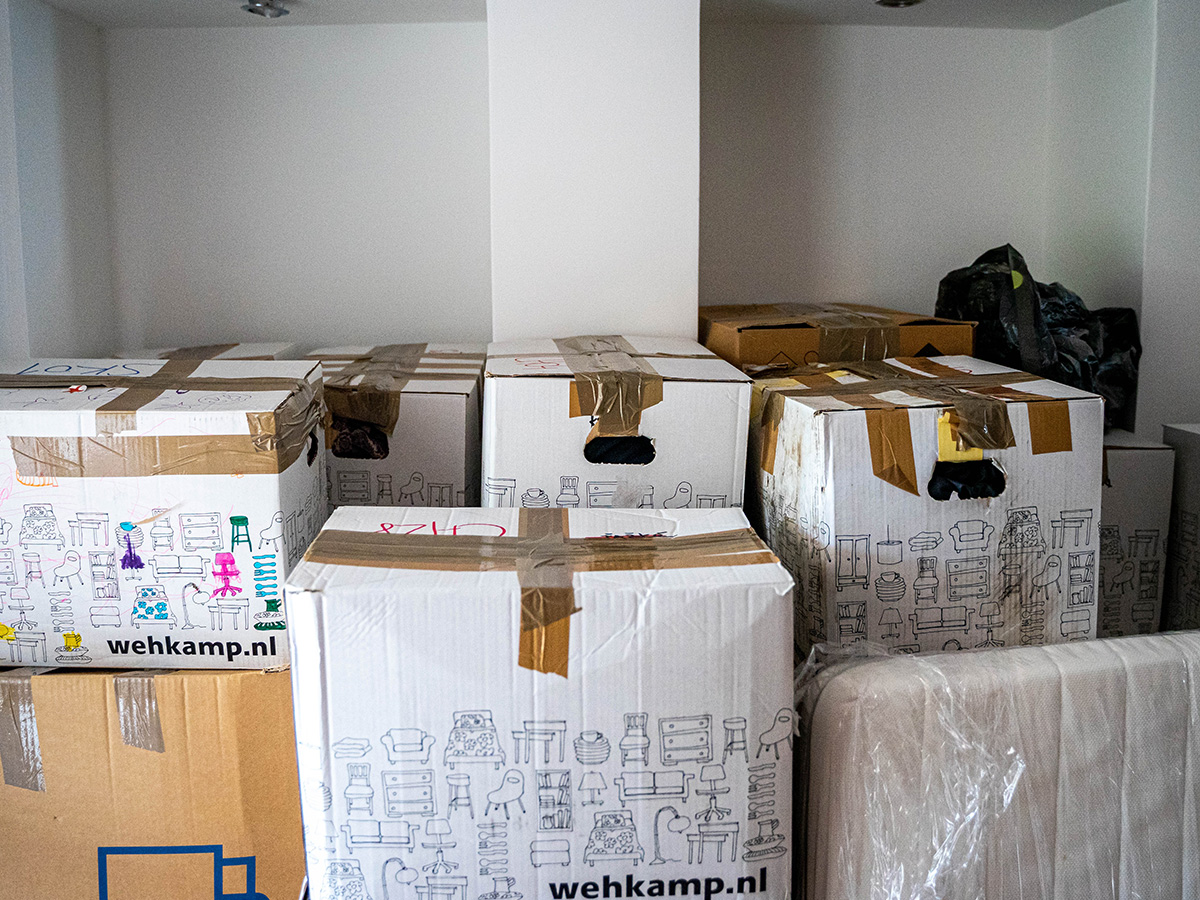 boxes stacked nd organized