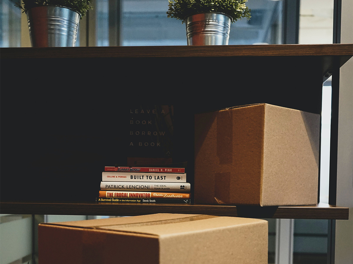 small boxes not unpacked